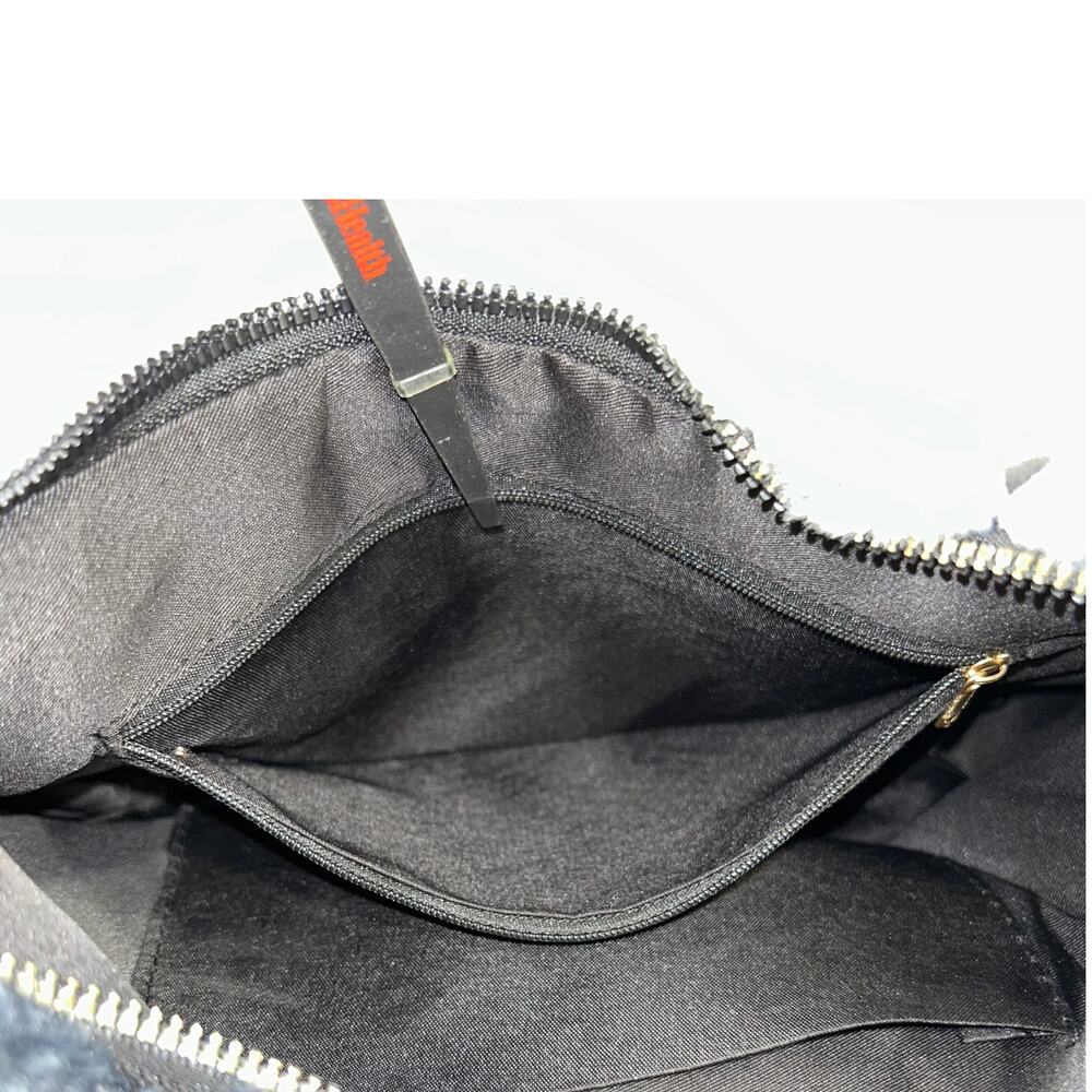 Y2K Blue-Gray Faux Fur Shoulder Bag Plush Ribbed Textured Soft Purse Unbranded - Picture 9 of 12